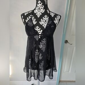 Victoria's Secret Black Baby Doll Lingerie Size M